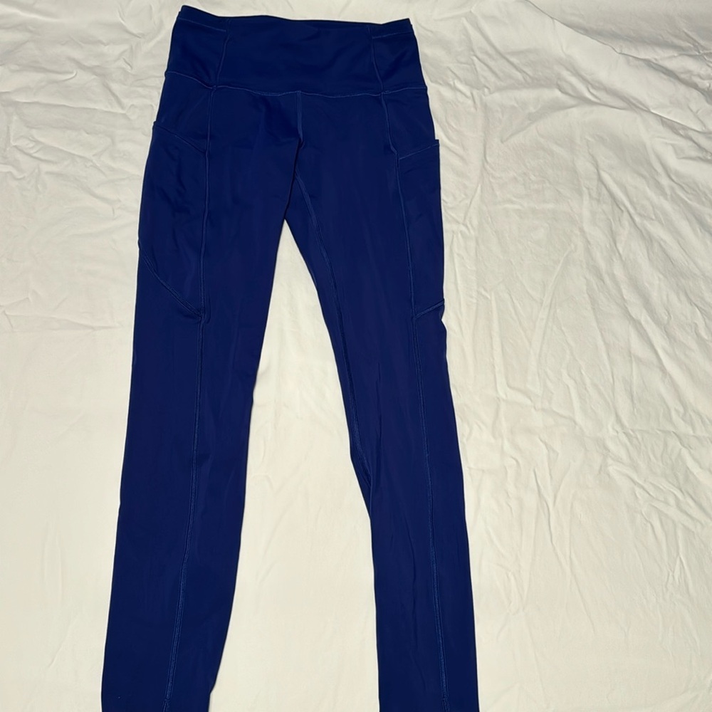 Lululemon Fast and free 25” blue leggings